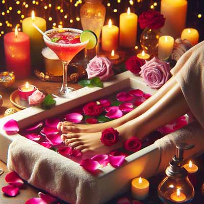 کوکتل پدیکور پا عکس